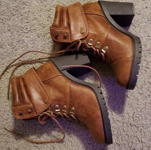 Torrid brown lace up boots